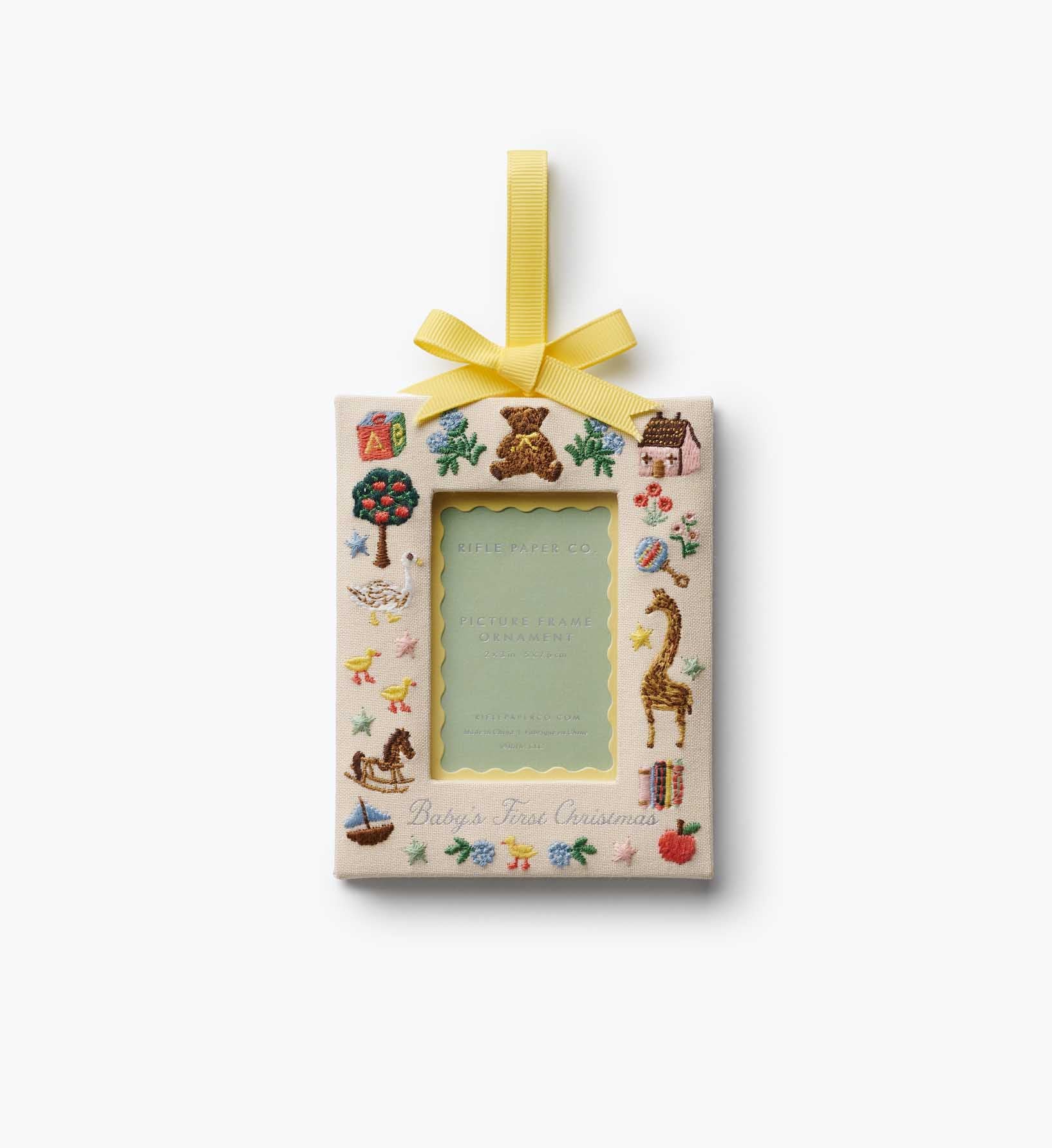 Embroidered Frame Ornament - Baby's First Christmas