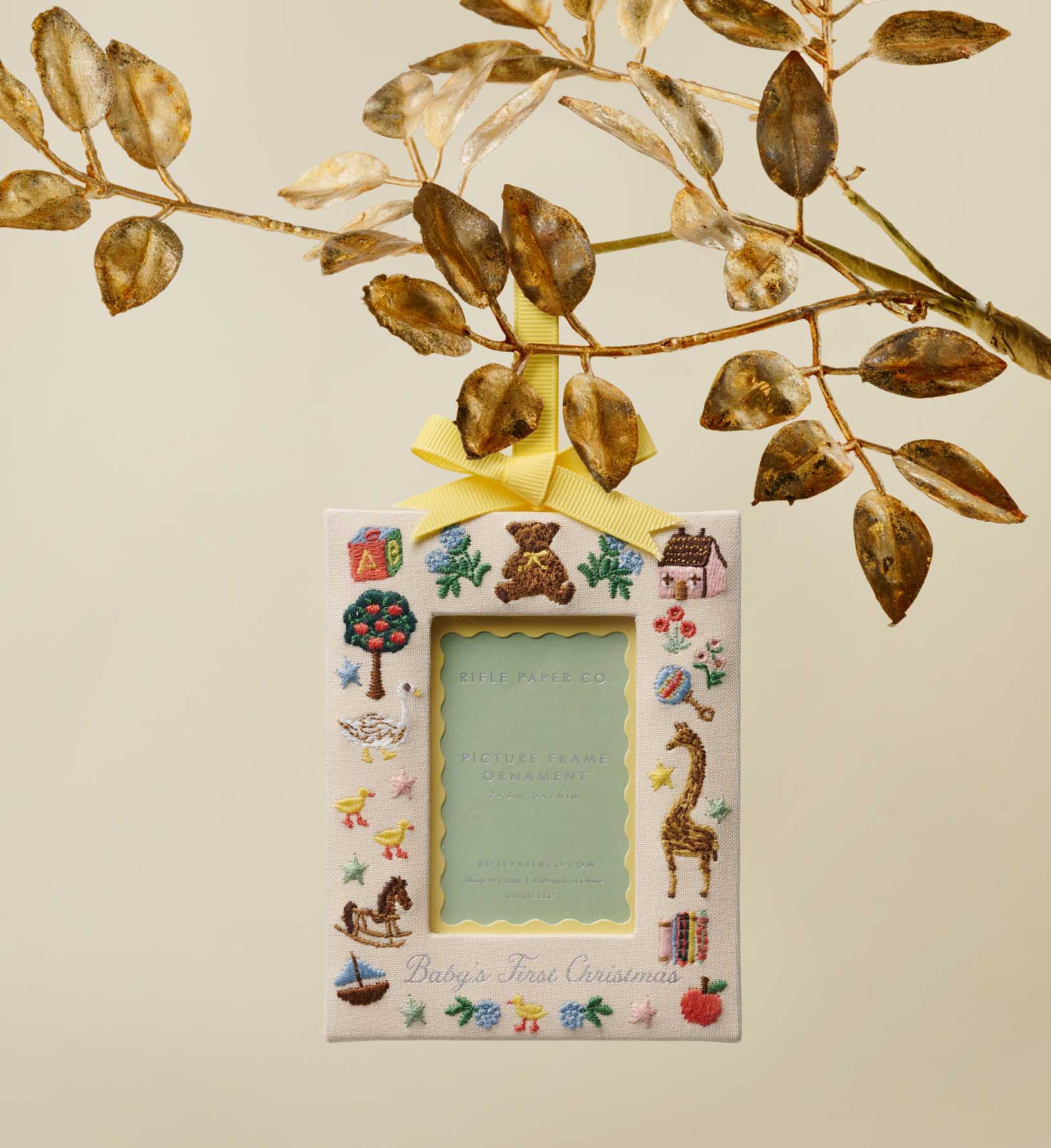Embroidered Frame Ornament - Baby's First Christmas