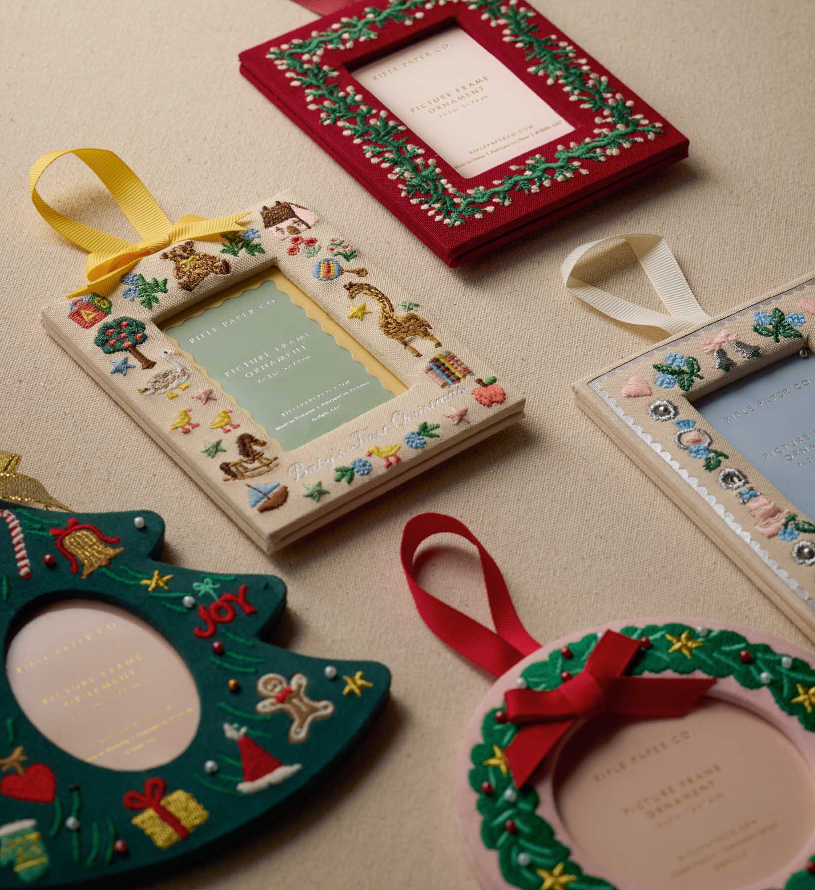 Embroidered Frame Ornament - Baby's First Christmas