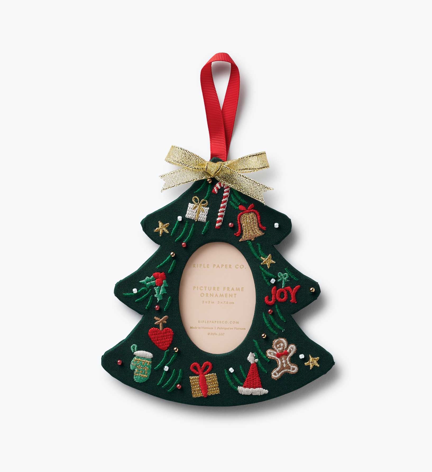 Embroidered Frame Ornament - Christmas Tree
