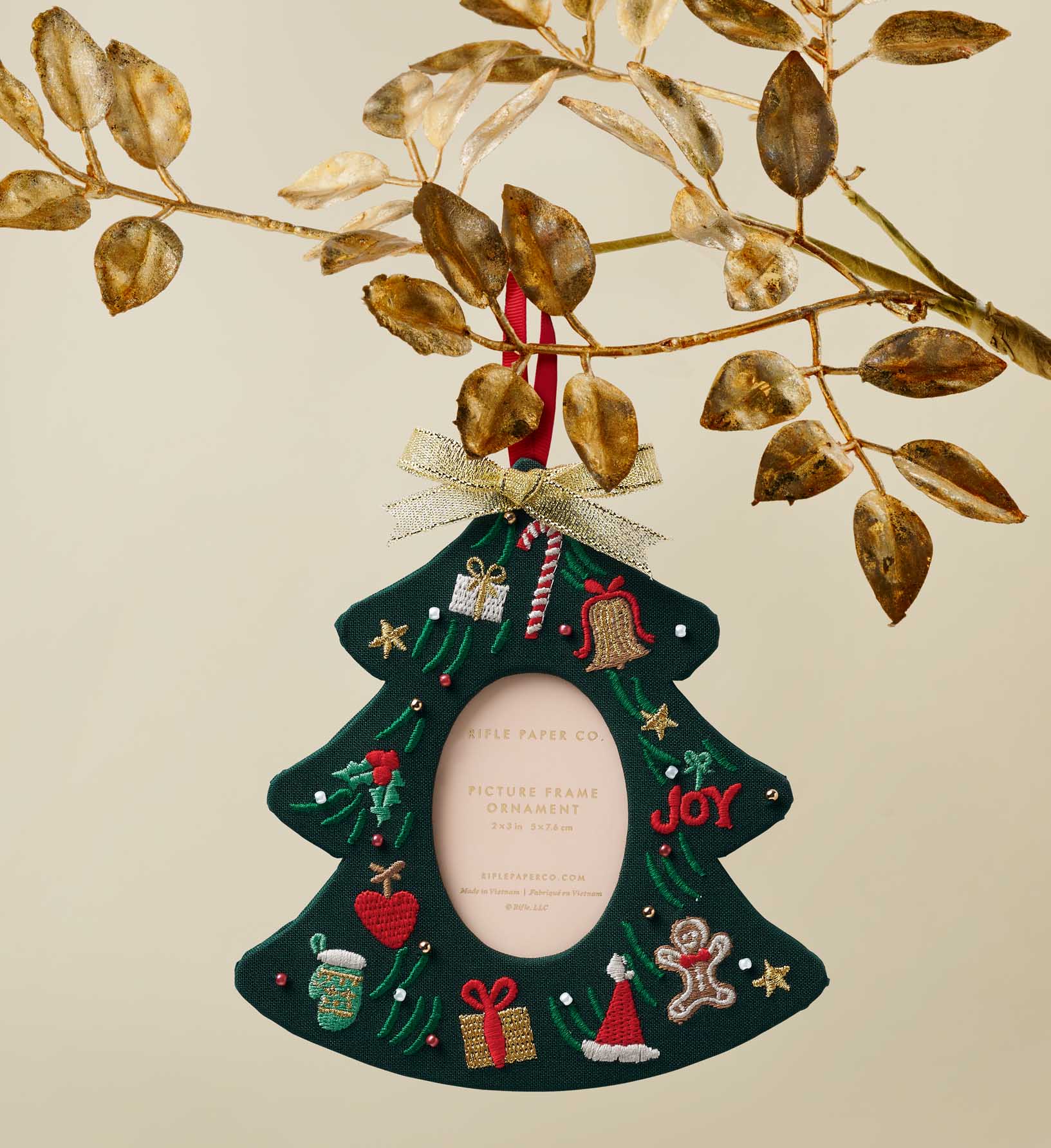 Embroidered Frame Ornament - Christmas Tree