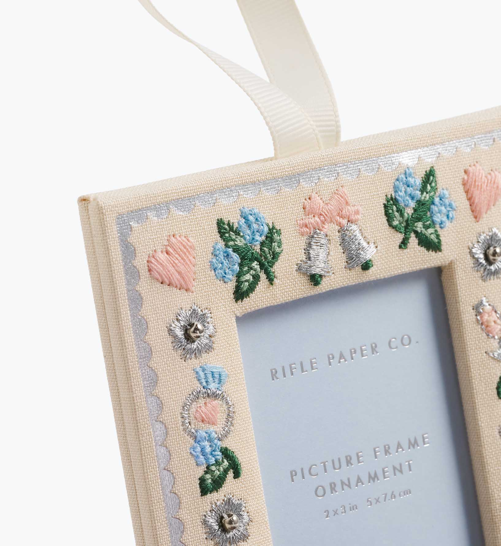 Embroidered Frame Ornament - Our First Christmas
