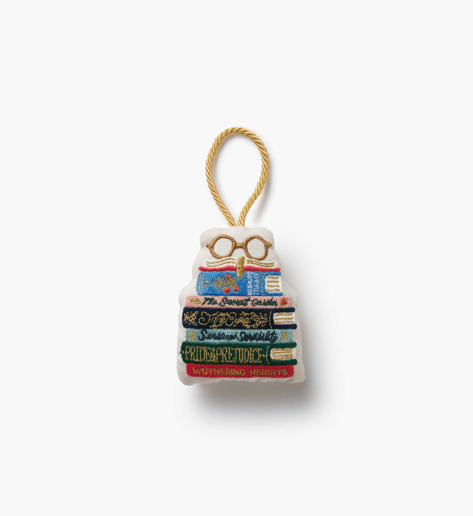 Embroidered Ornament - Book Club