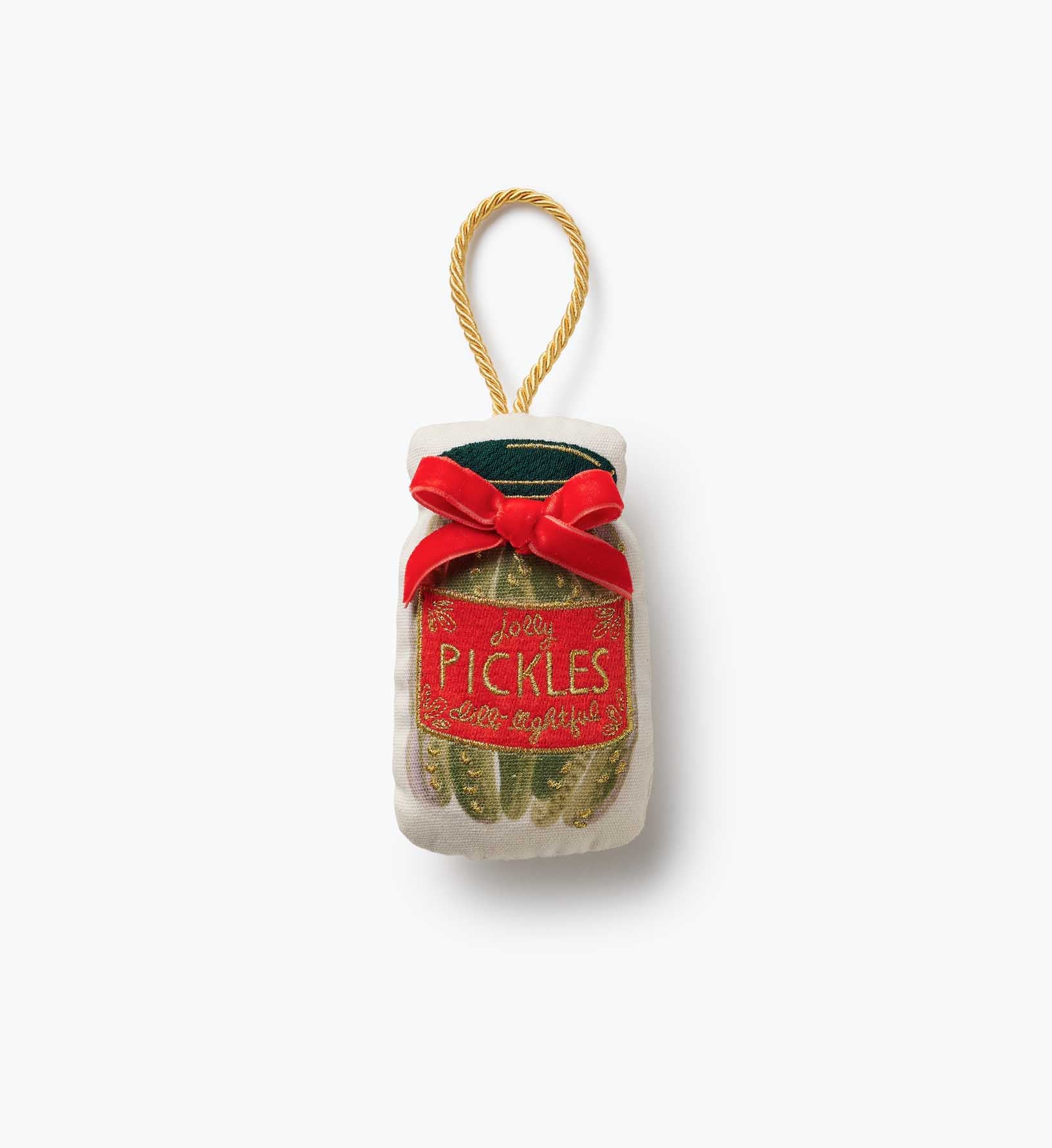 Embroidered Ornament - Pickle Jar