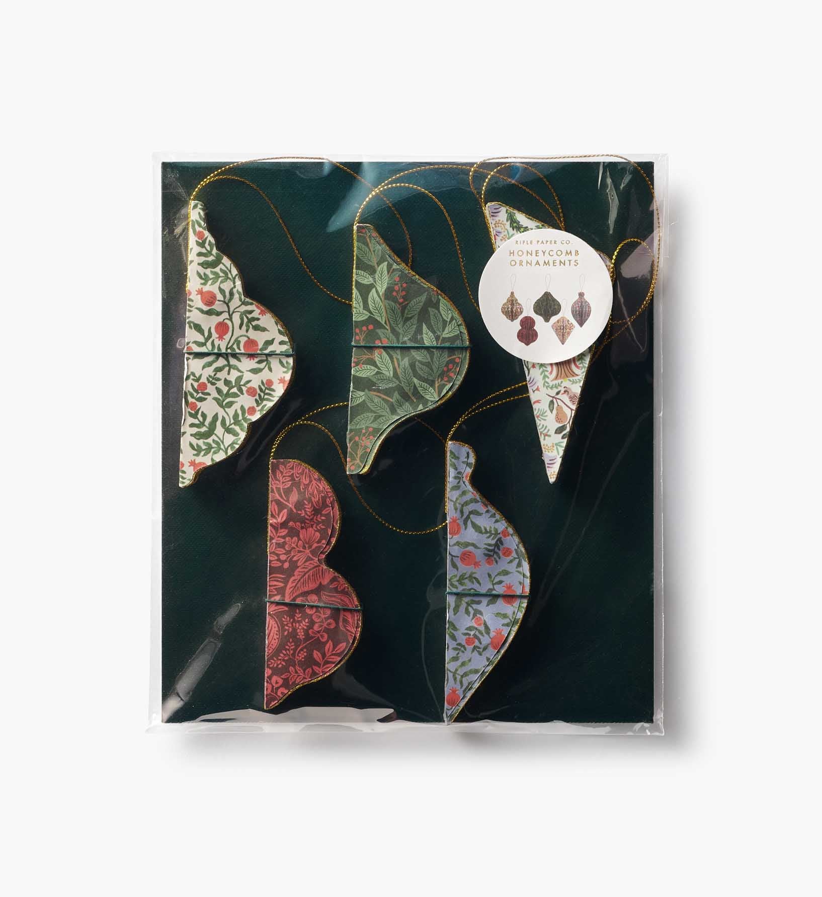 Holiday Honeycomb Ornament Set - Christmastide
