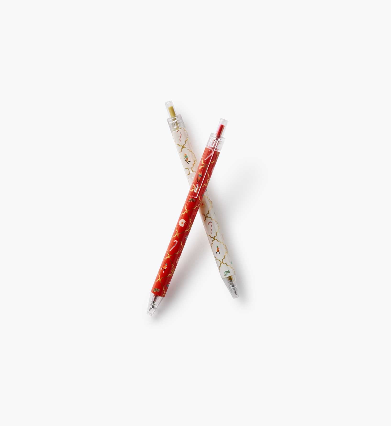 Gel Pen Set of 2 - Holiday Argyle