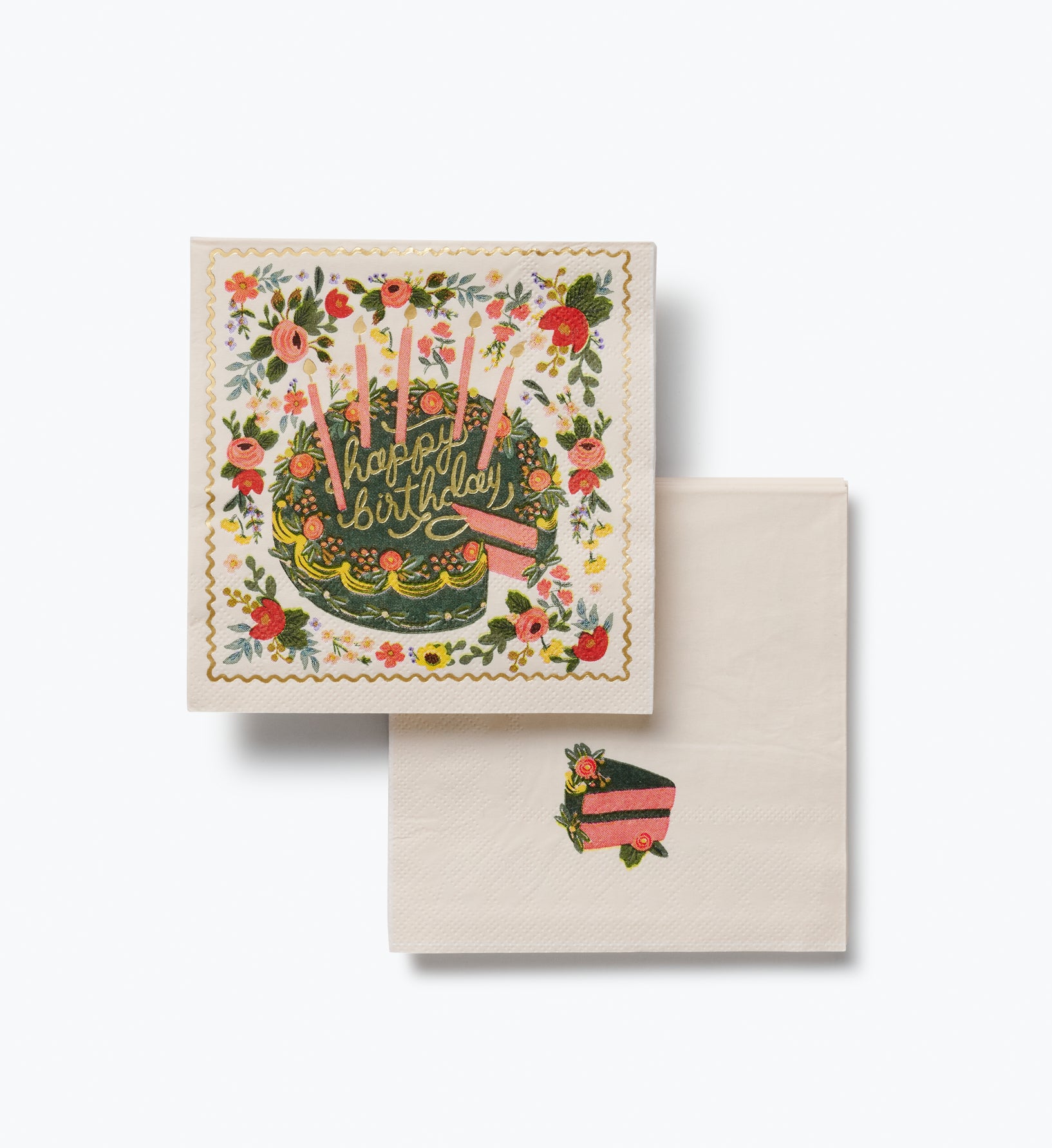 Paper Cocktail Napkins - Floral Cake