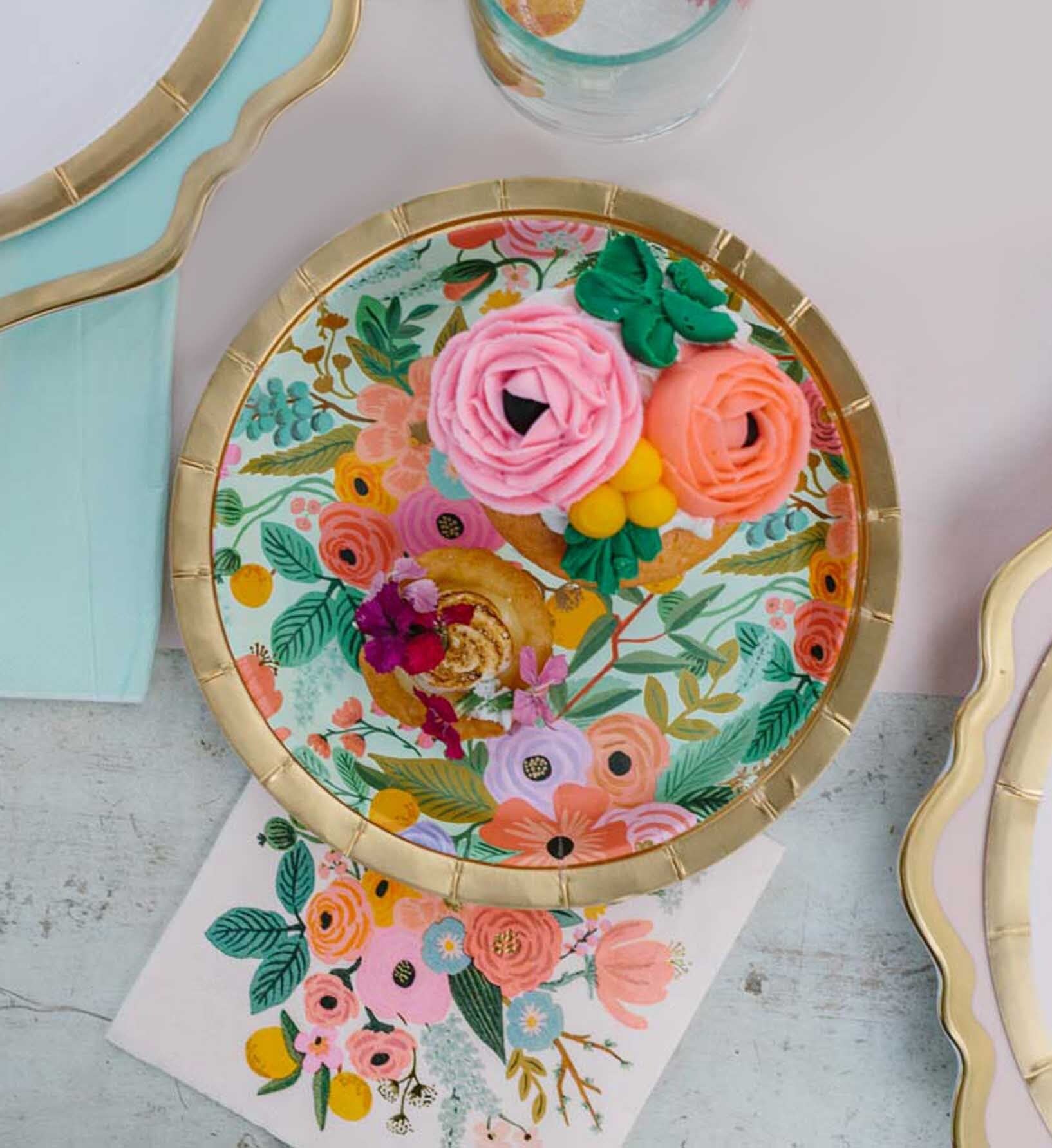 Small Paper Plates - Garden Party