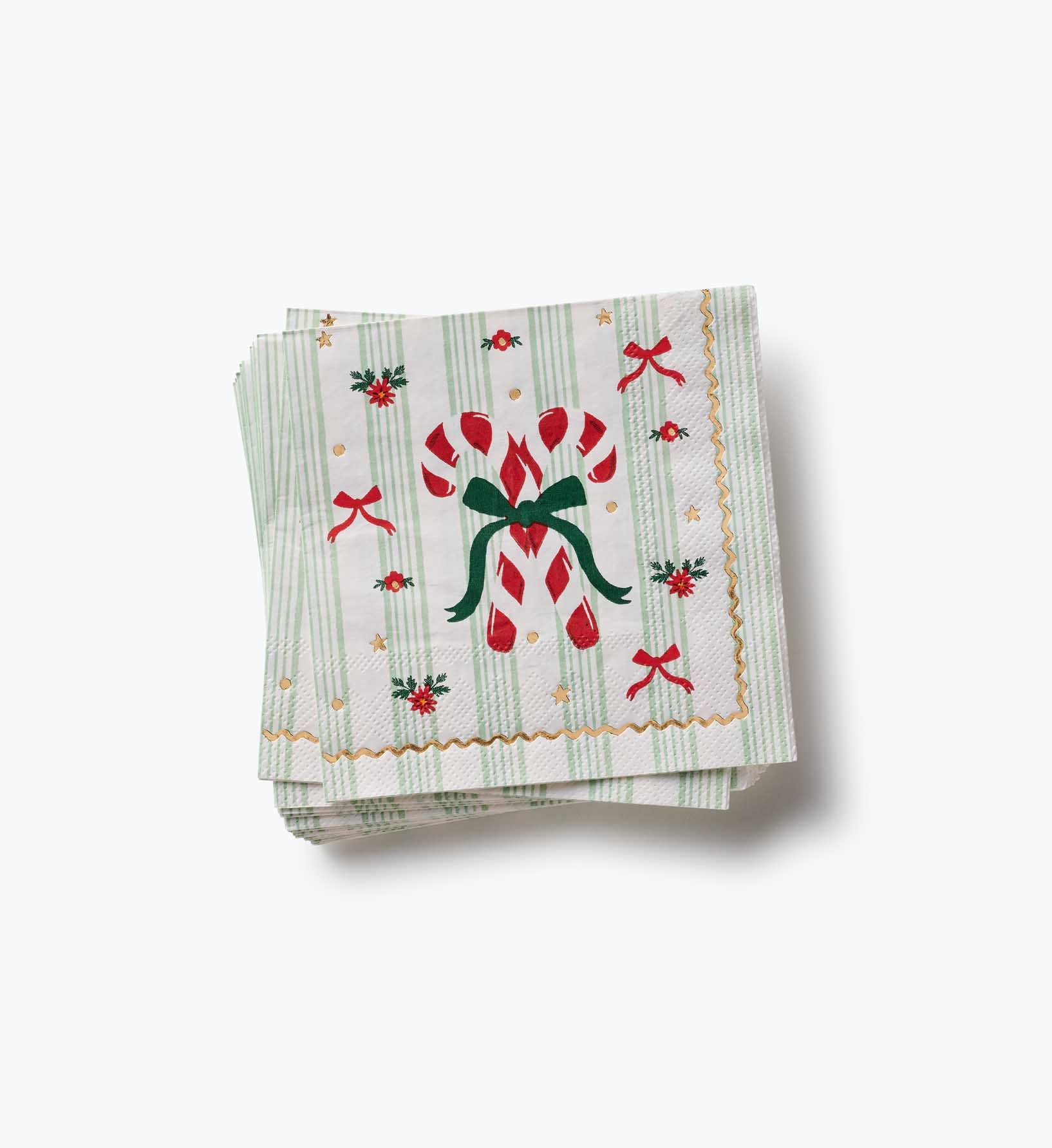 Paper Cocktail Napkins - Holly Jolly