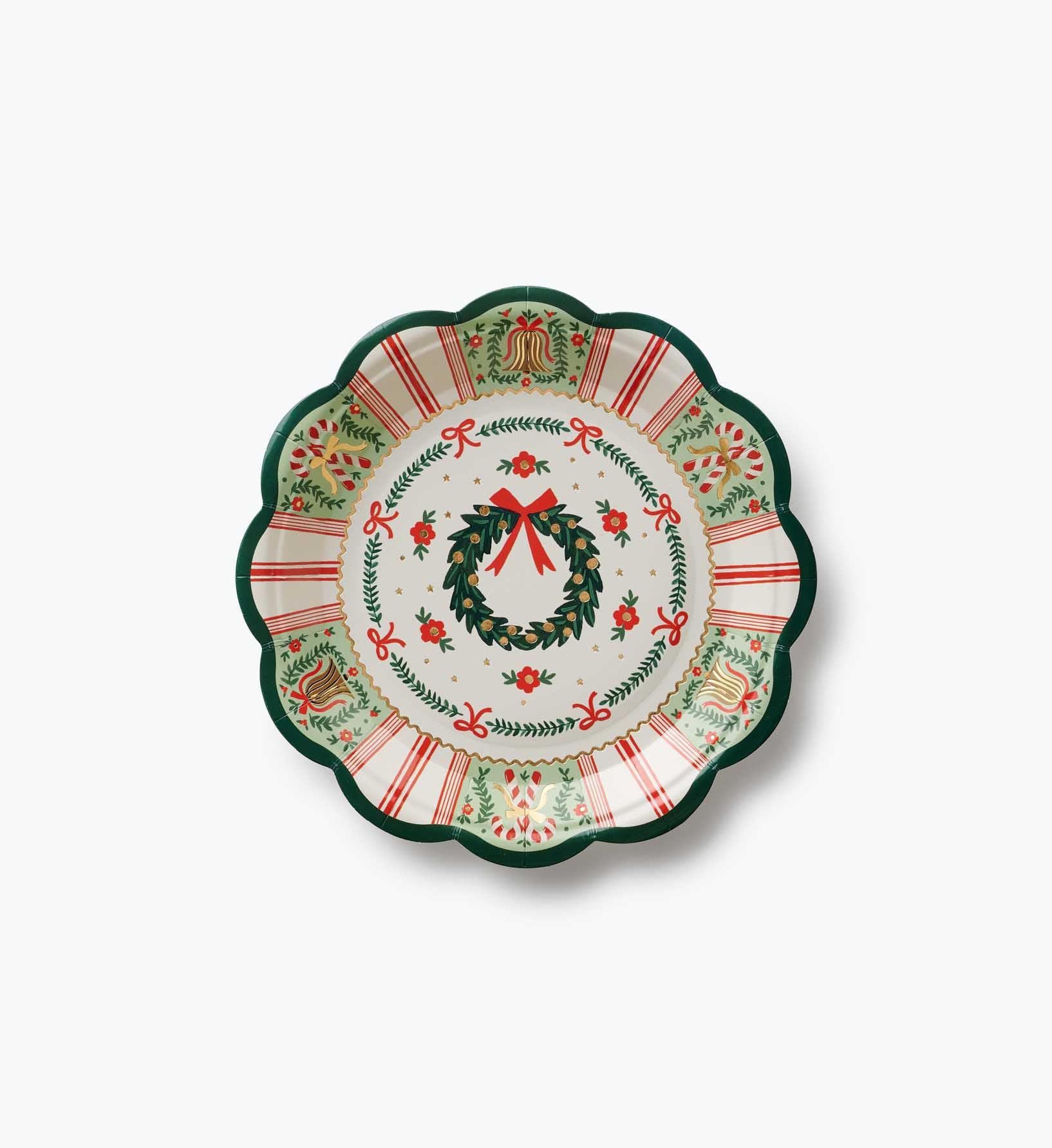 Small Paper Plates - Holly Jolly
