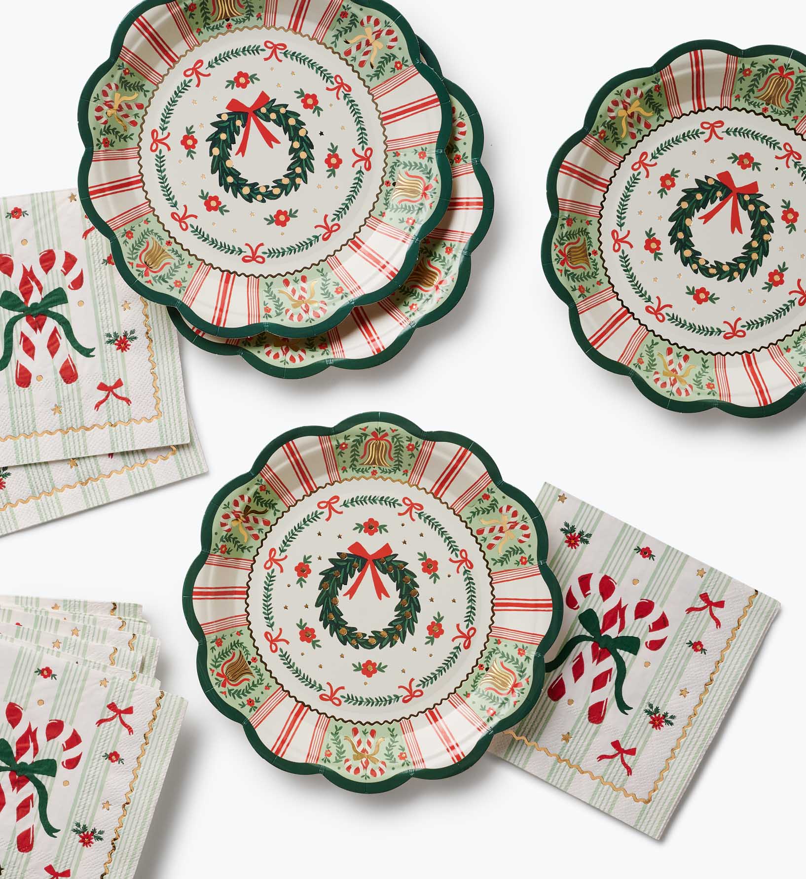 Small Paper Plates - Holly Jolly