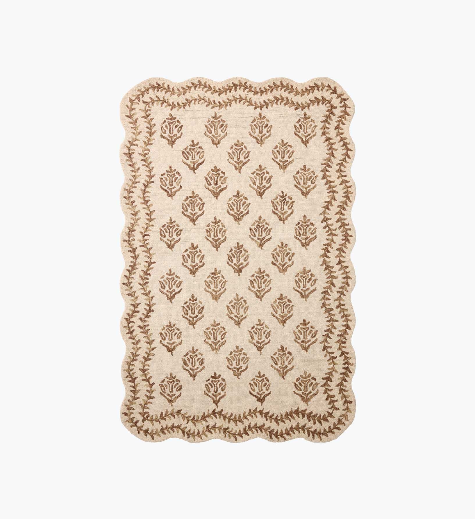 Lisette Wool Hooked Rug - Ivory & Natural