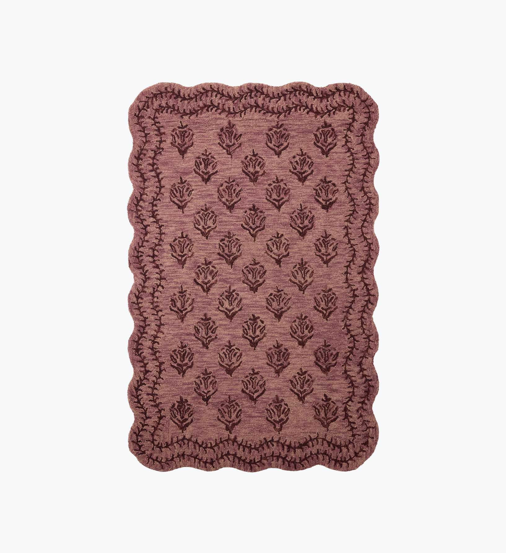 Lisette Wool Hooked Rug - Plum