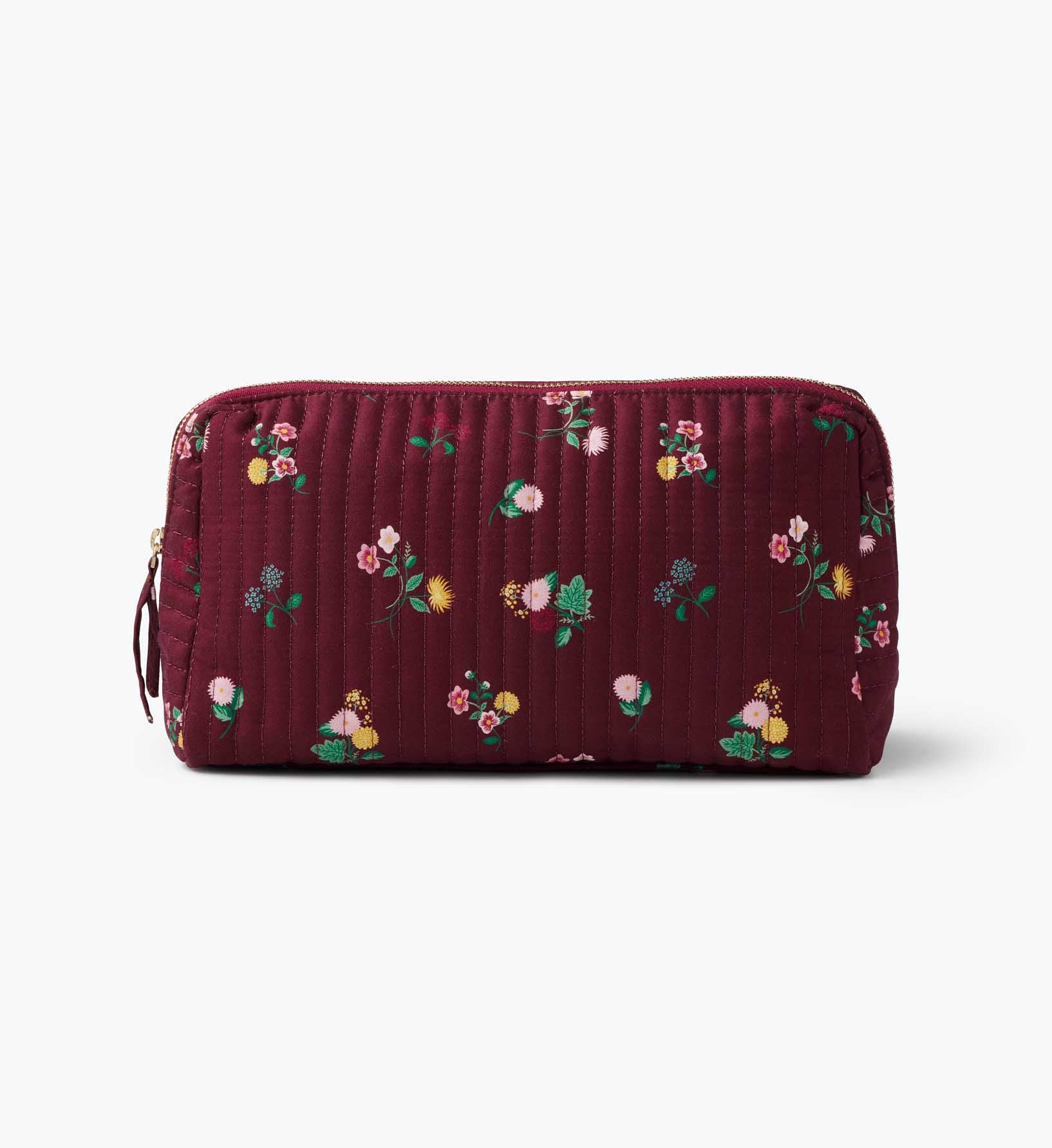 Quilted Large Cosmetic Pouch - Ditsy Dahlia