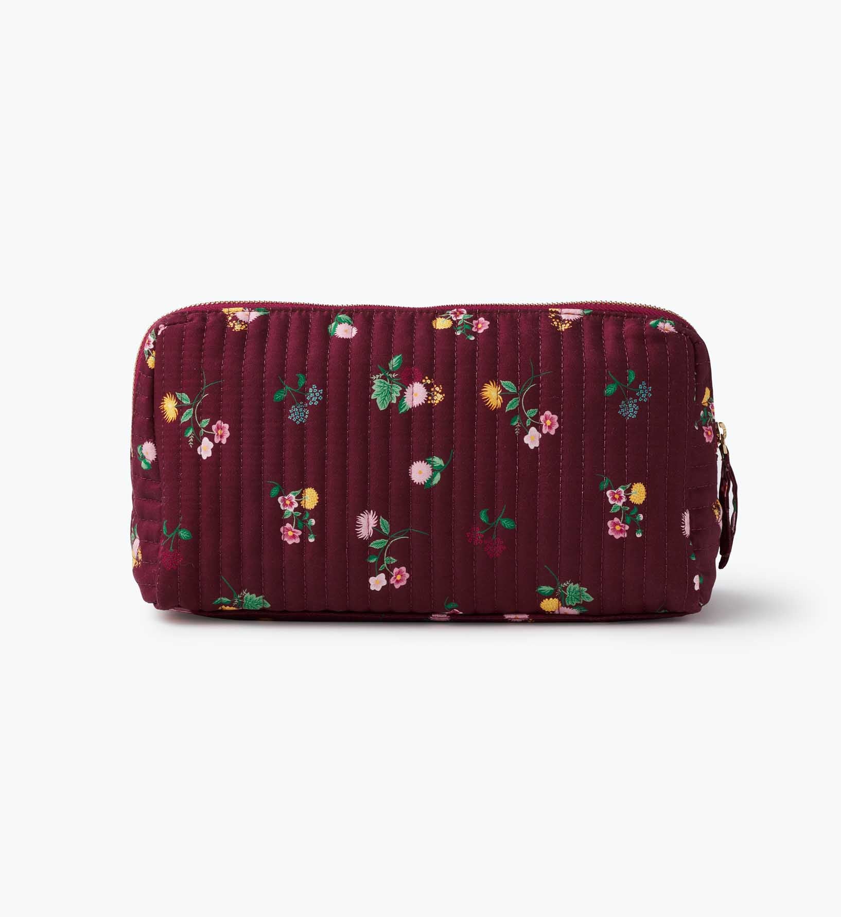 Quilted Large Cosmetic Pouch - Ditsy Dahlia