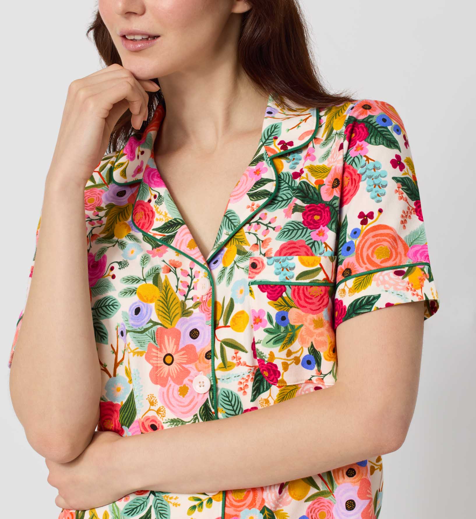 Jersey Shorty Pajama Set - Garden Party