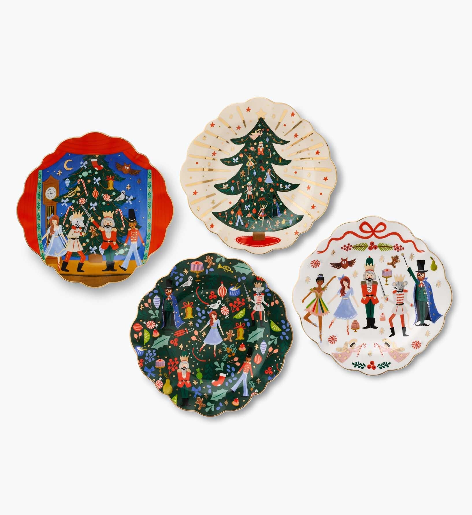 Porcelain Dessert Plate Set - Nutcracker