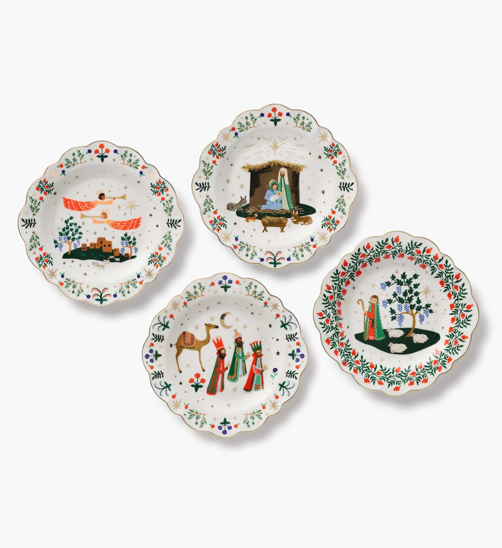 Porcelain Dessert Plate Set - Nativity
