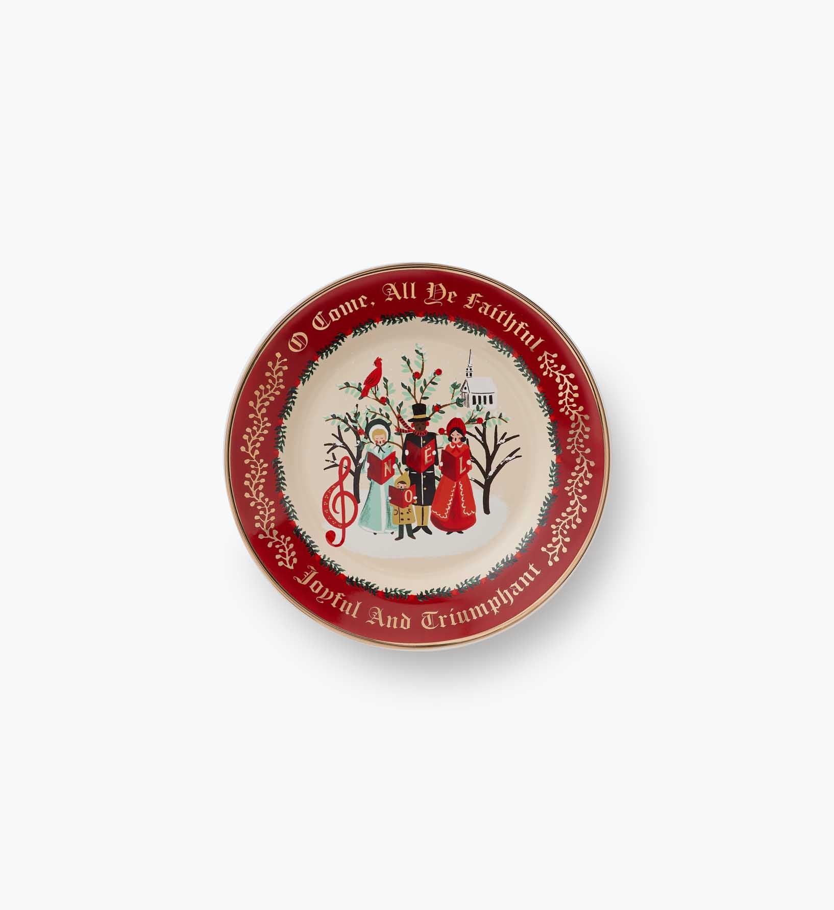 Porcelain Dessert Plate Set - Christmas Carols