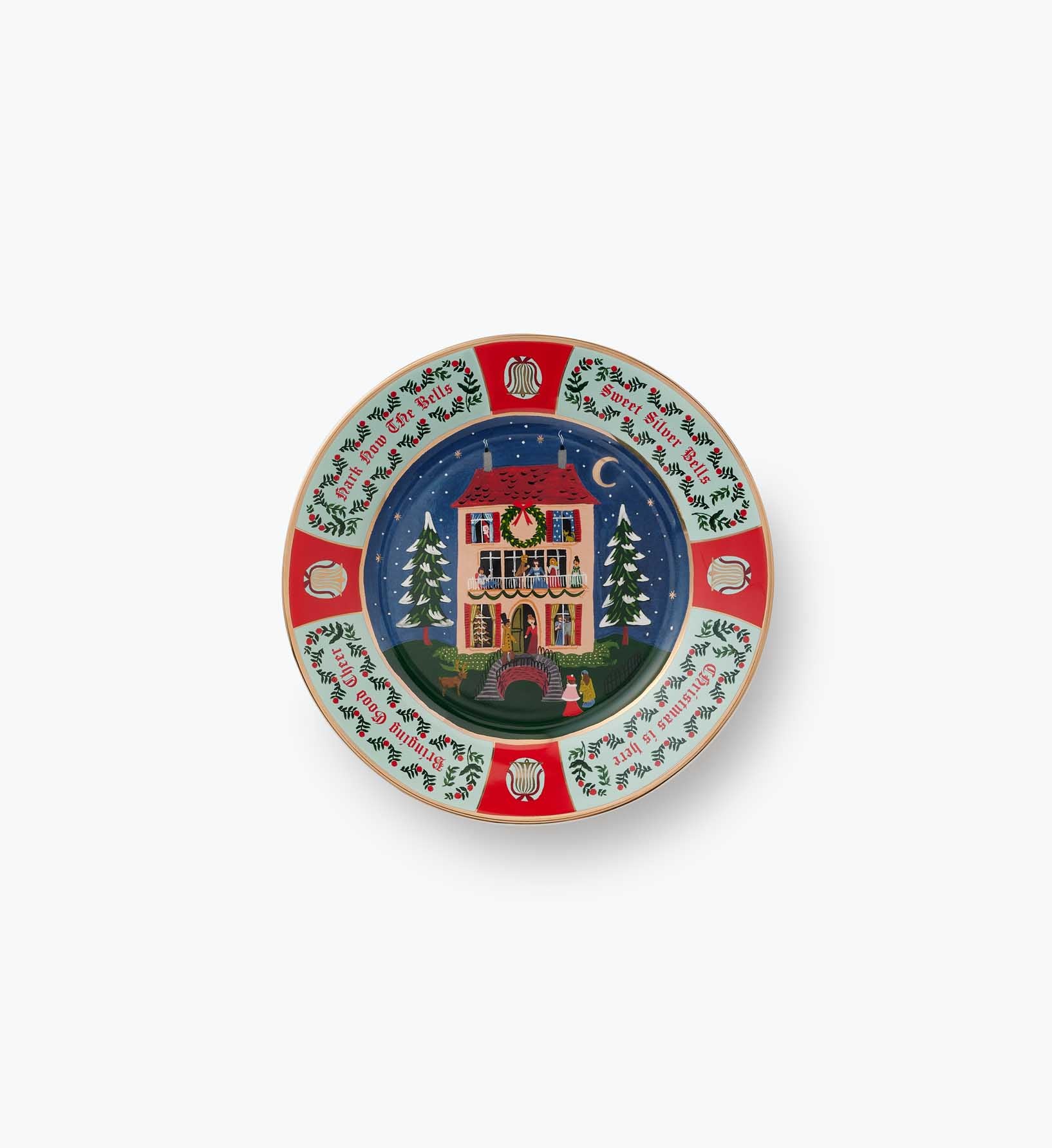 Porcelain Dessert Plate Set - Christmas Carols