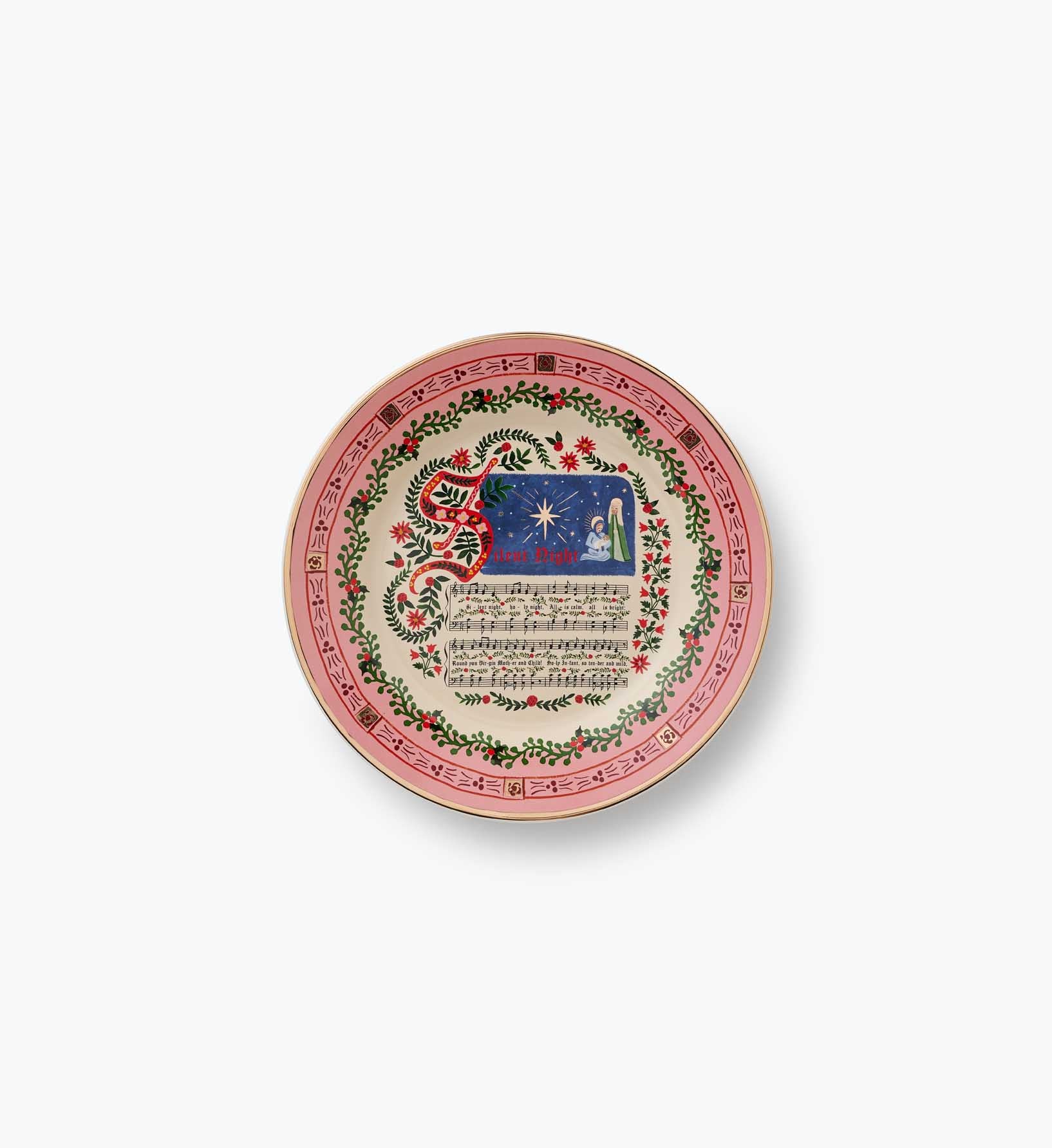 Porcelain Dessert Plate Set - Christmas Carols