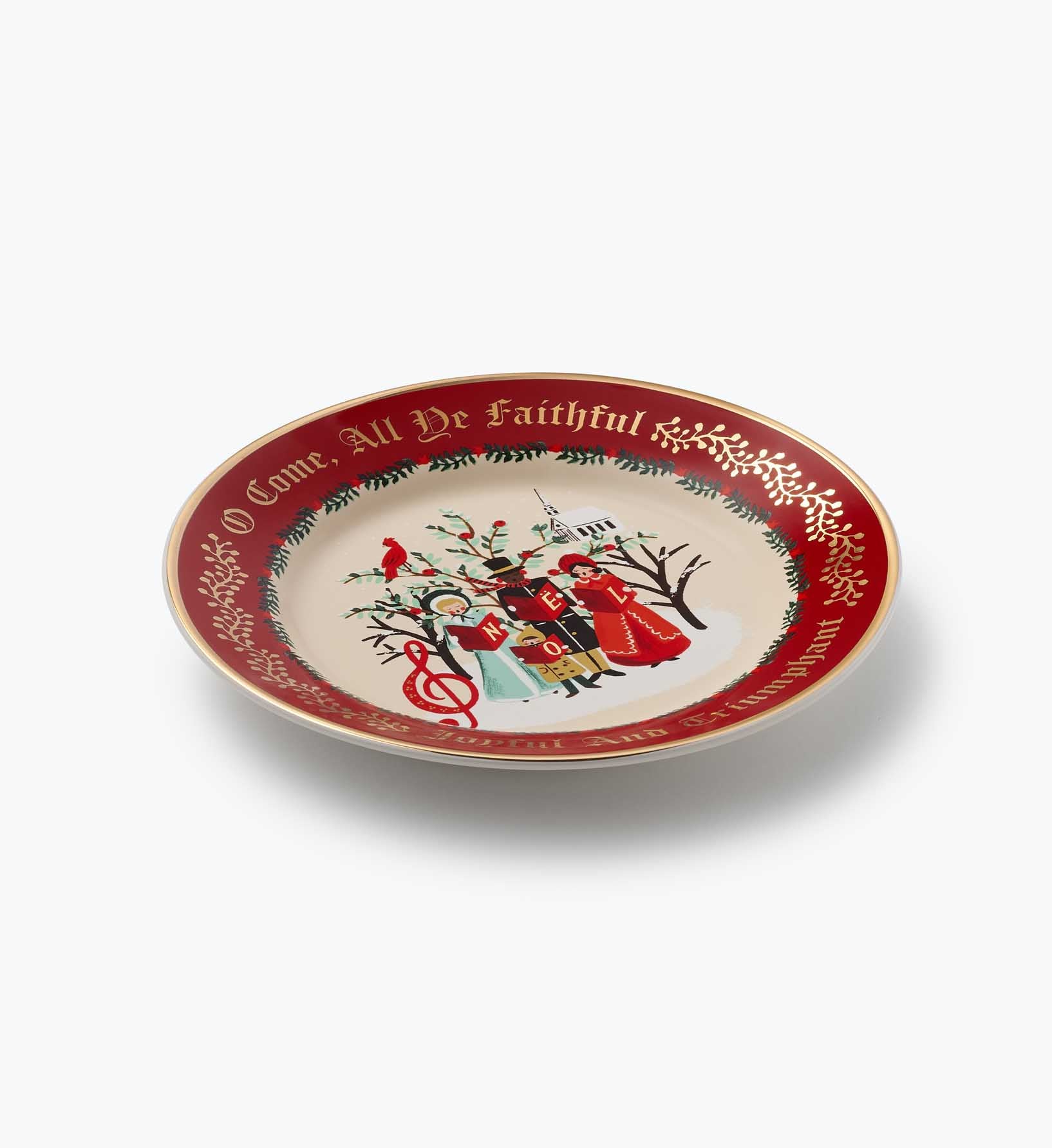 Porcelain Dessert Plate Set - Christmas Carols