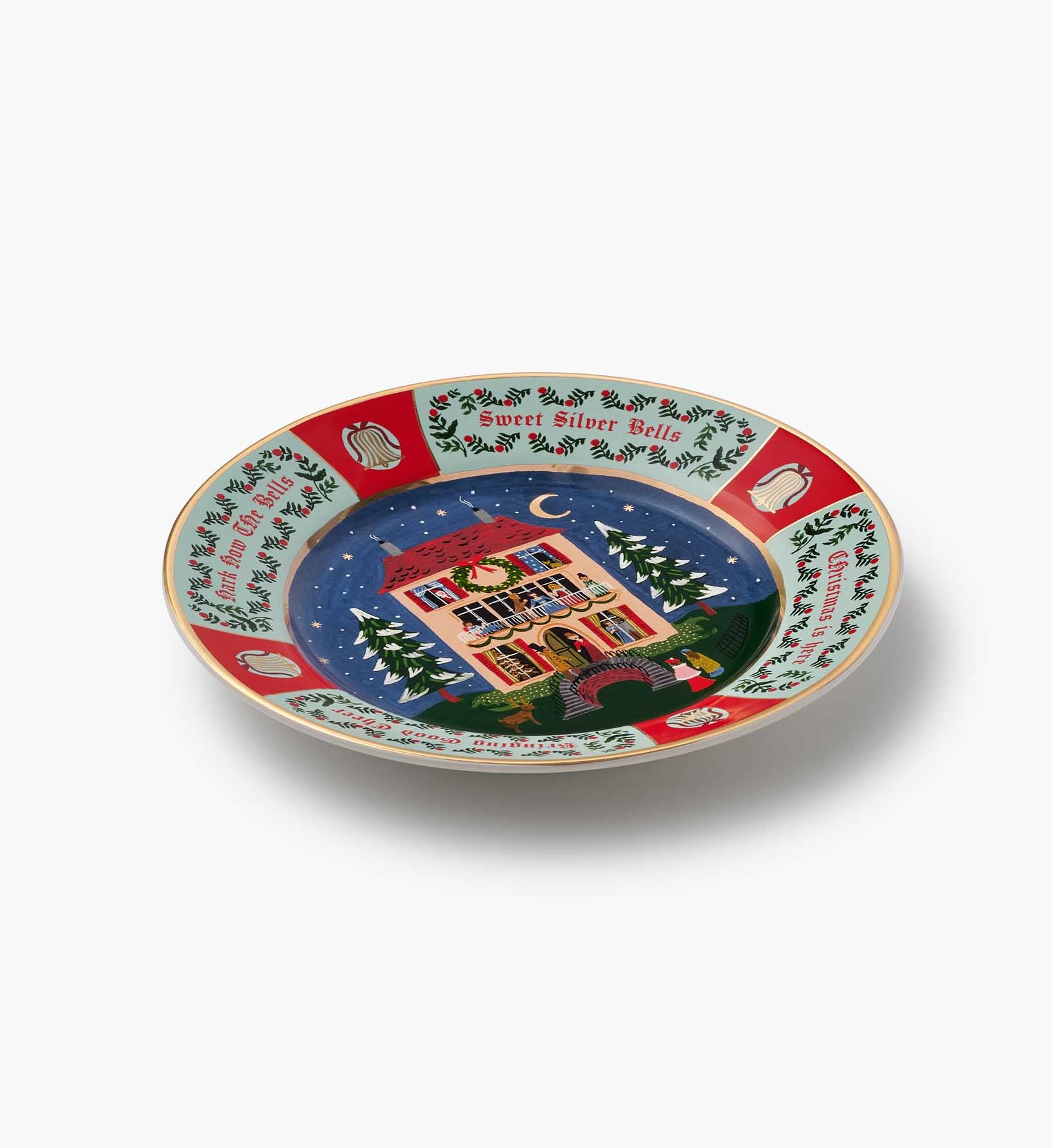 Porcelain Dessert Plate Set - Christmas Carols