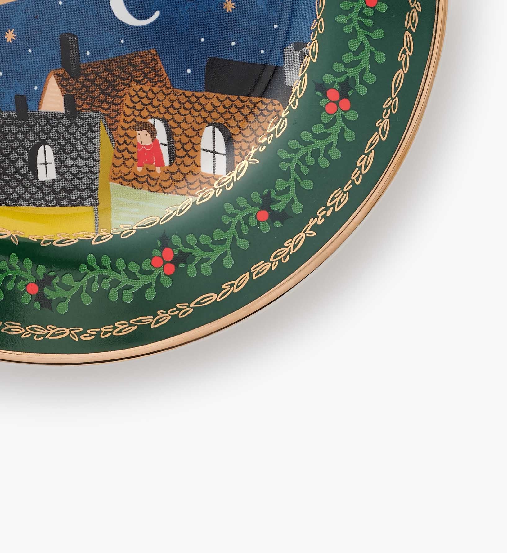 Porcelain Dessert Plate Set - Christmas Carols
