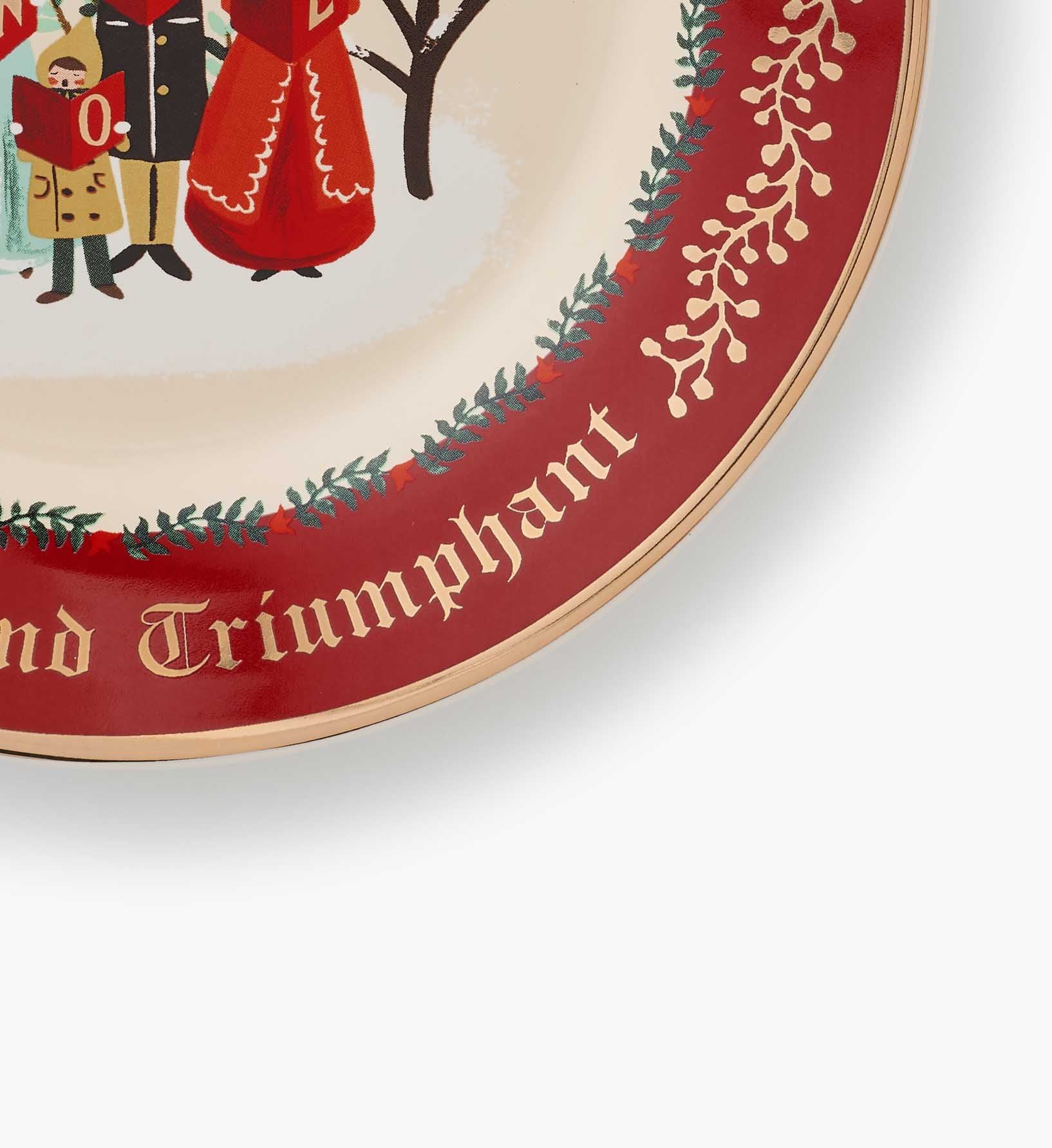 Porcelain Dessert Plate Set - Christmas Carols