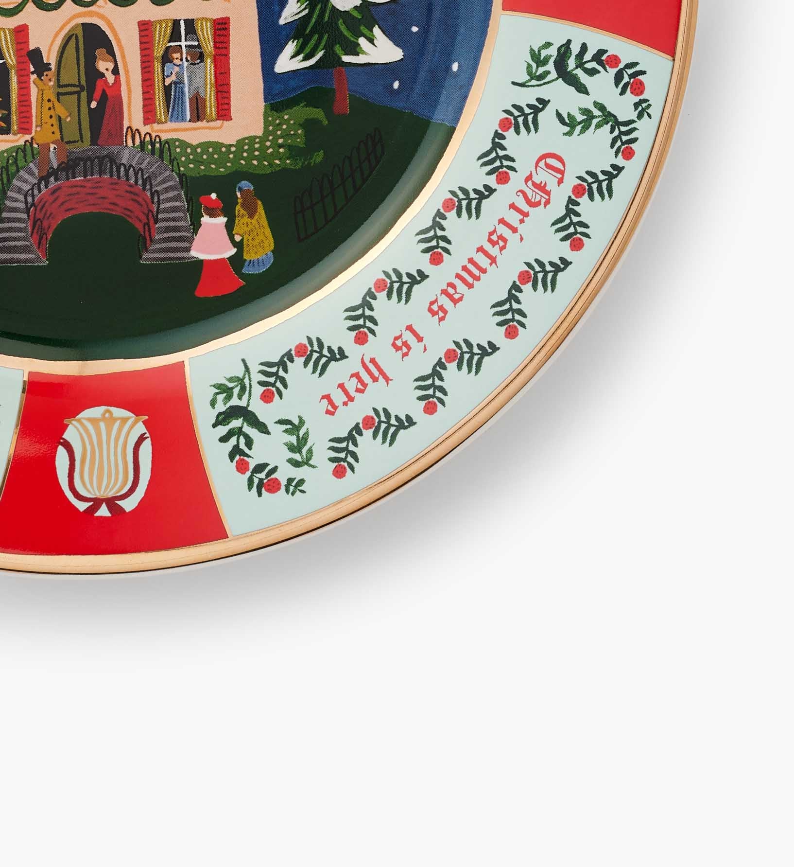 Porcelain Dessert Plate Set - Christmas Carols