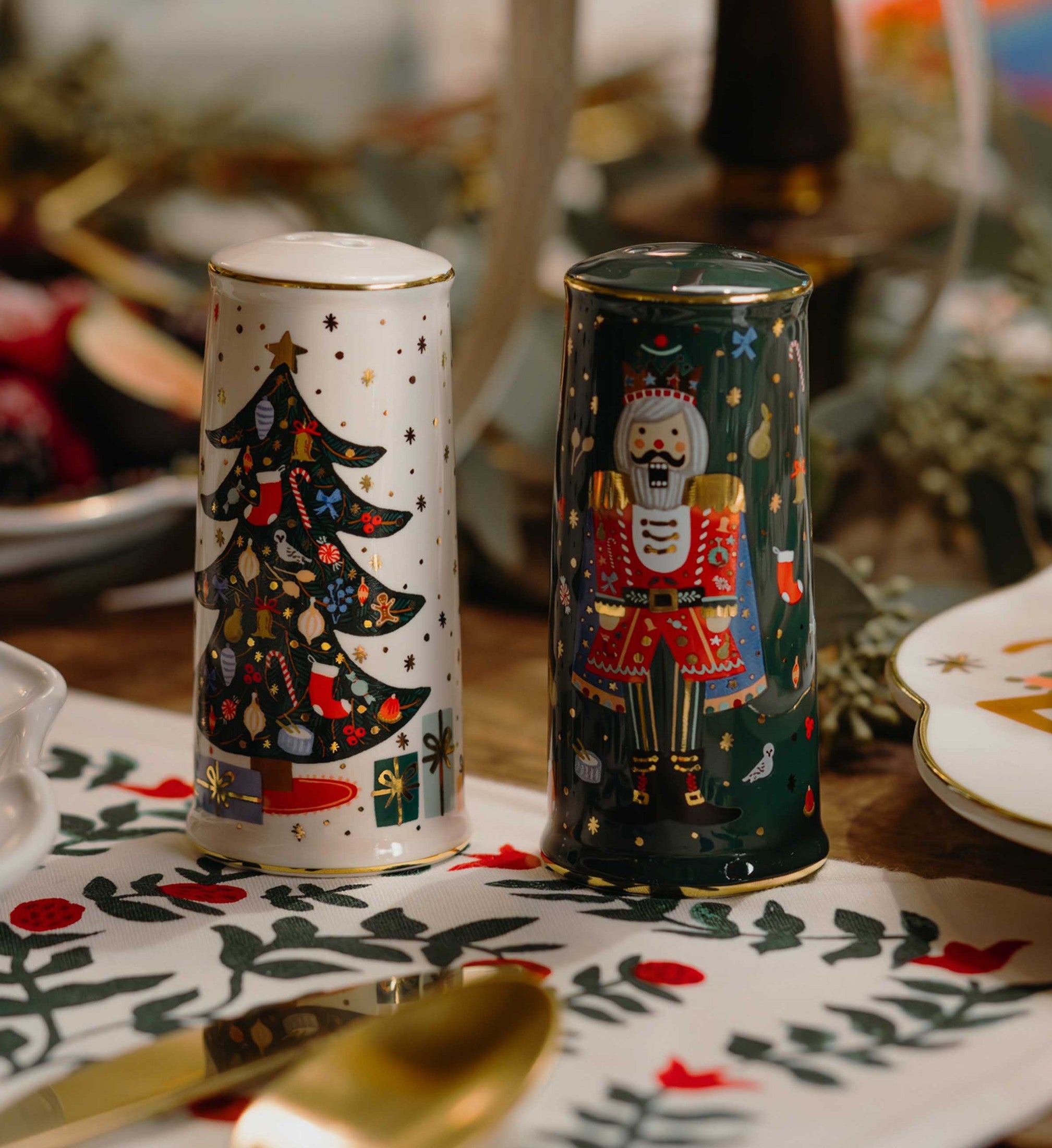 Porcelain Salt & Pepper Shaker Set - Nutcracker