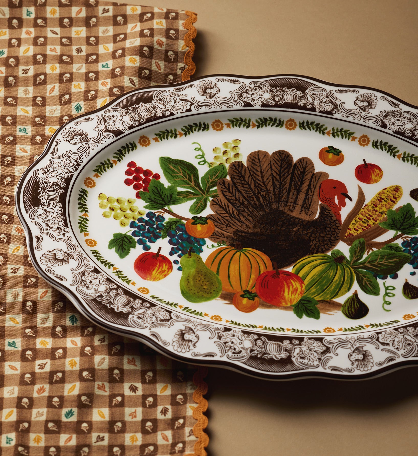 Large Porcelain Serving Platter - Harvest