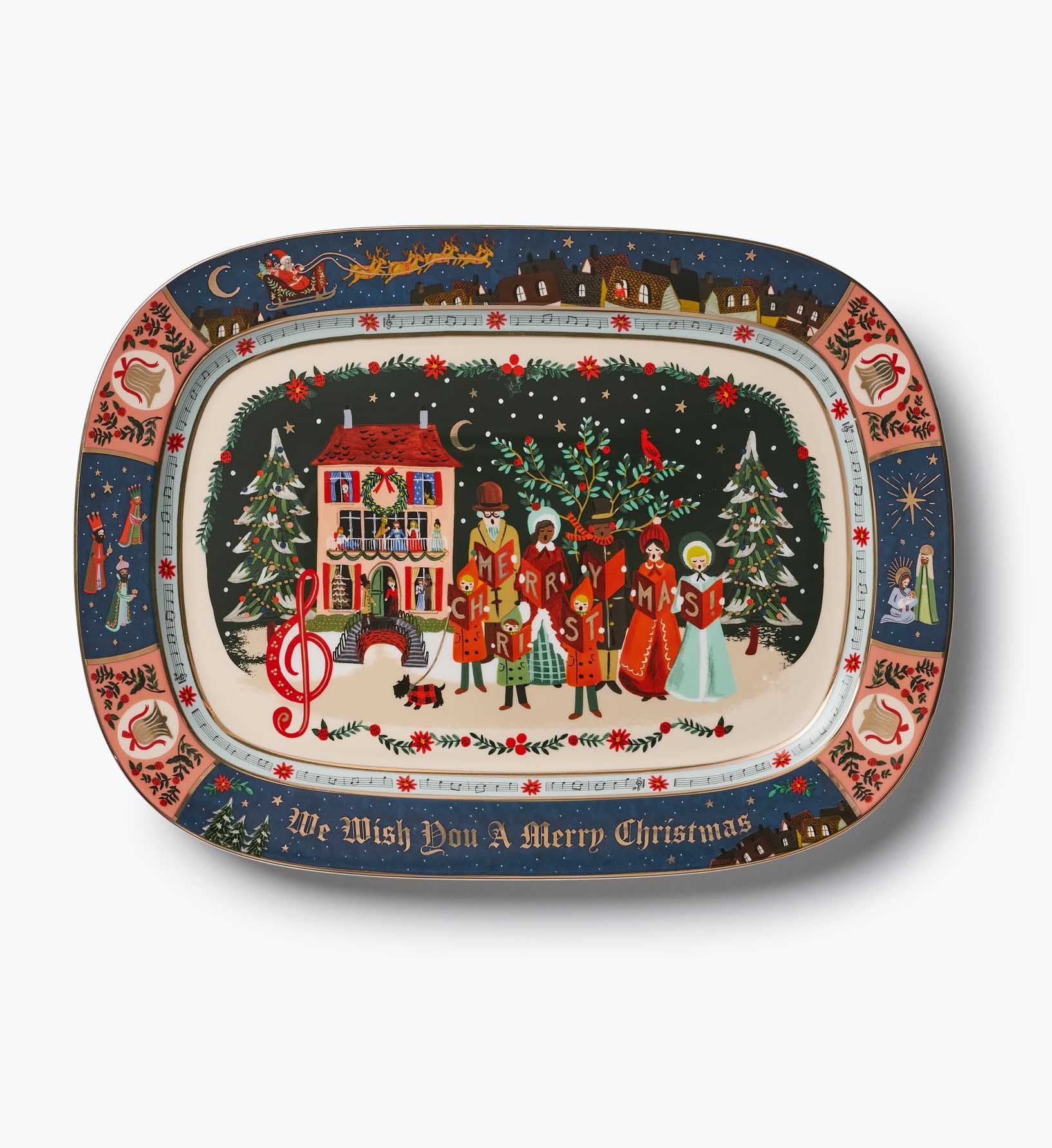 Large Porcelain Serving Platter - Christmas Carols