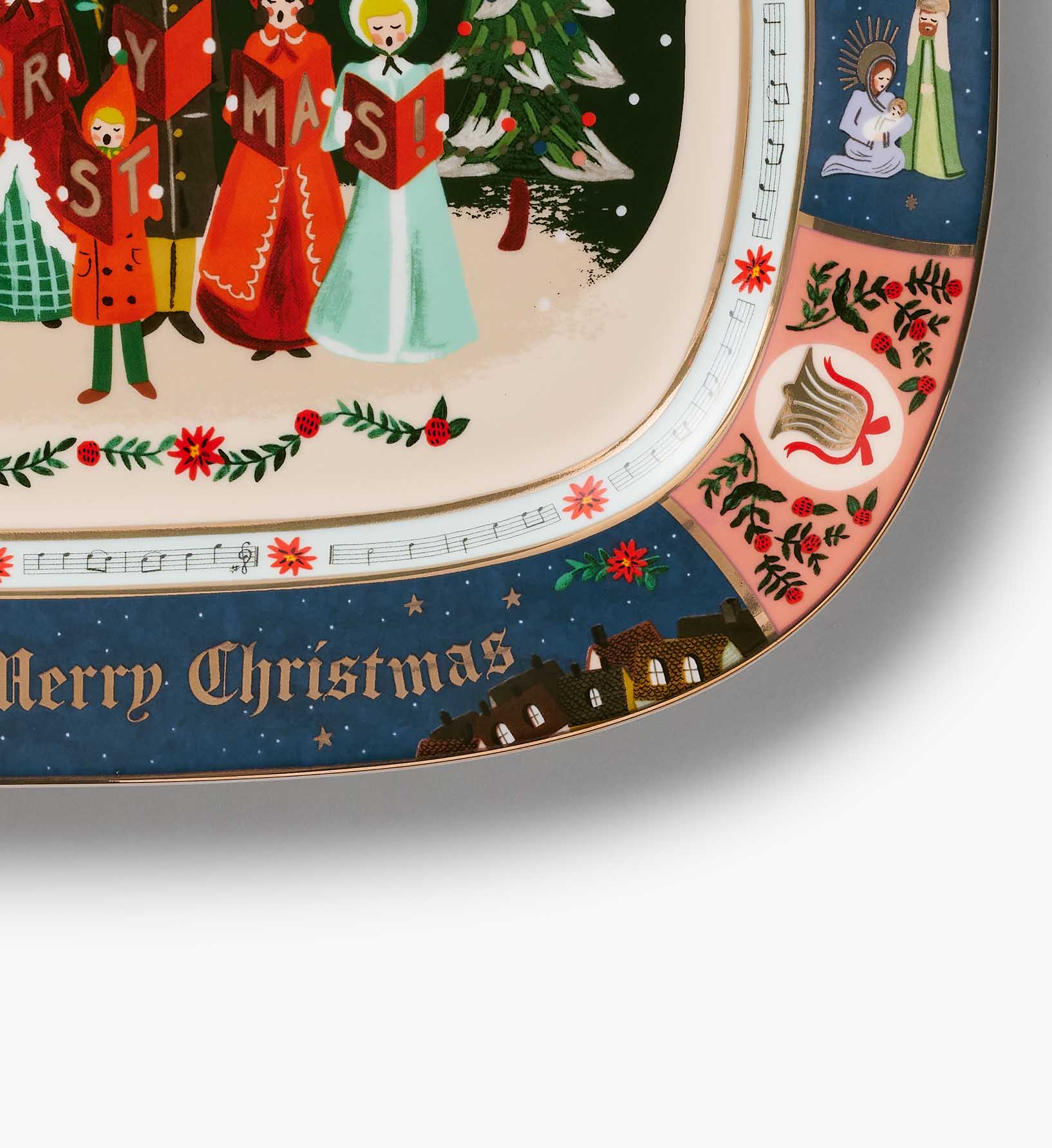 Large Porcelain Serving Platter - Christmas Carols