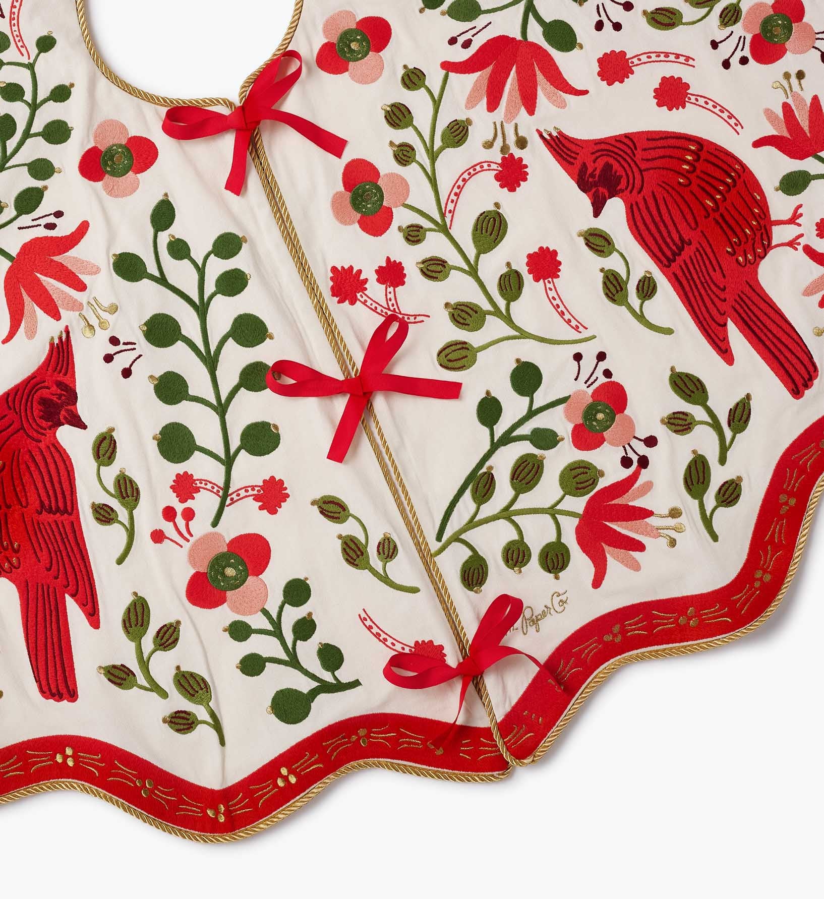 Embroidered Tree Skirt - Cardinals