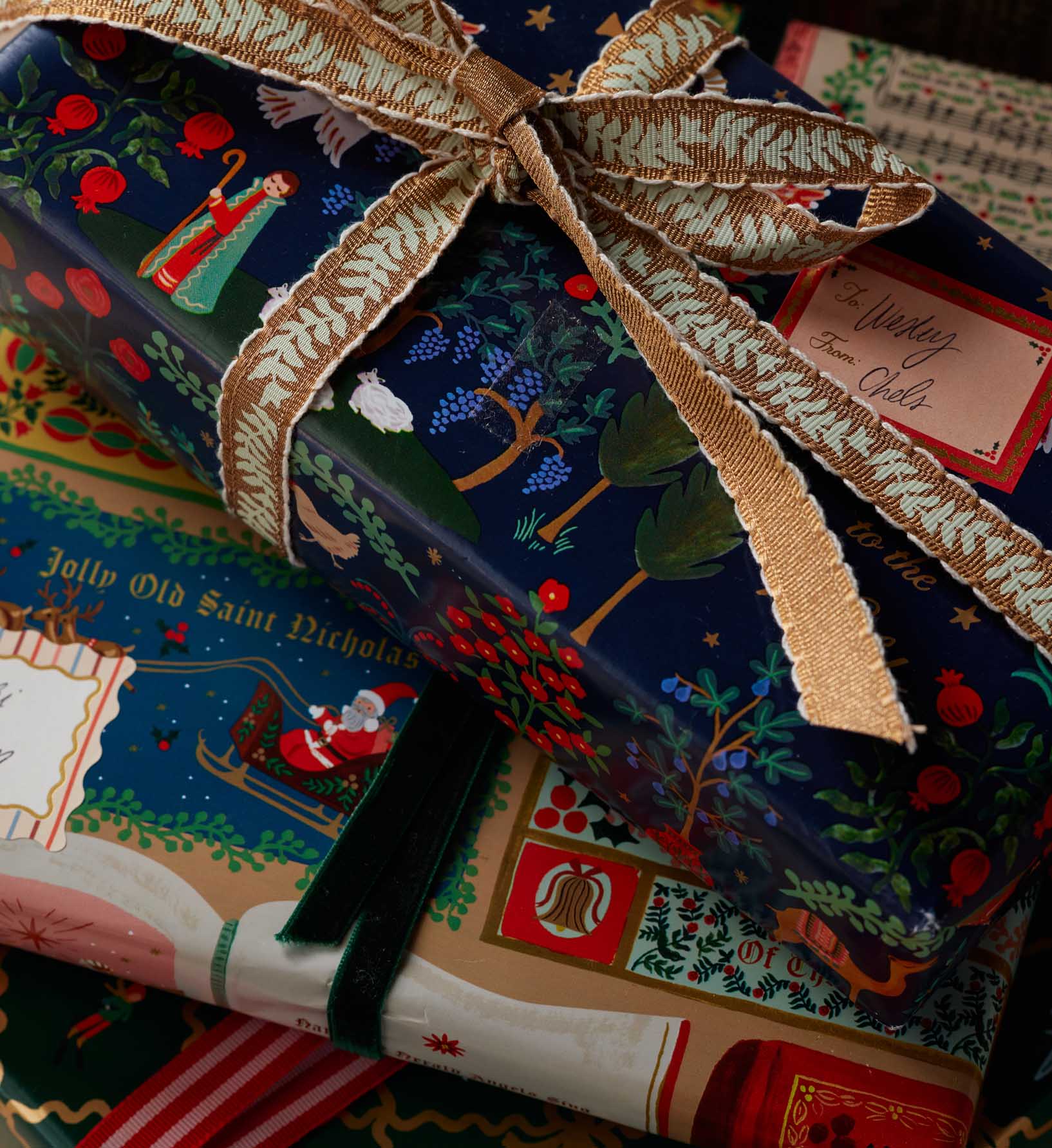 Classic Christmas Set of 3 Wrapping Rolls