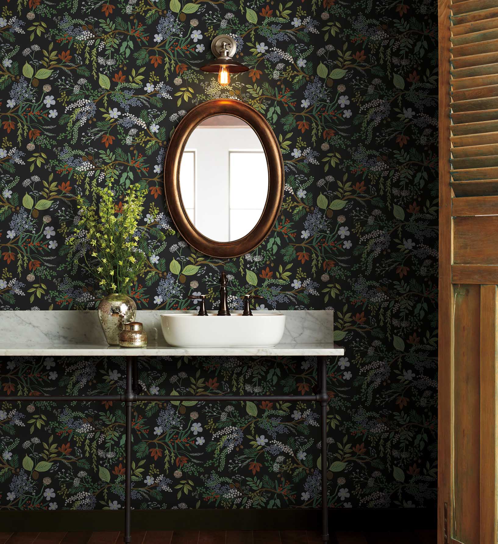 Juniper Forest Peel & Stick Wallpaper - Black