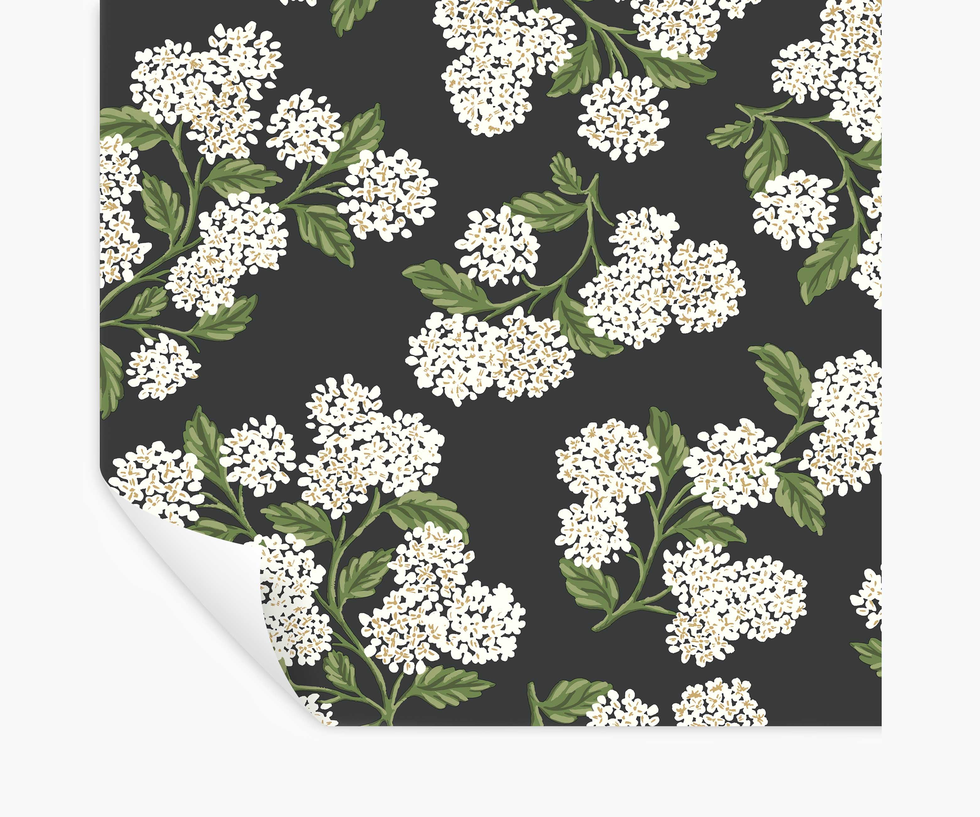 Hydrangea Peel & Stick Wallpaper - Black & White