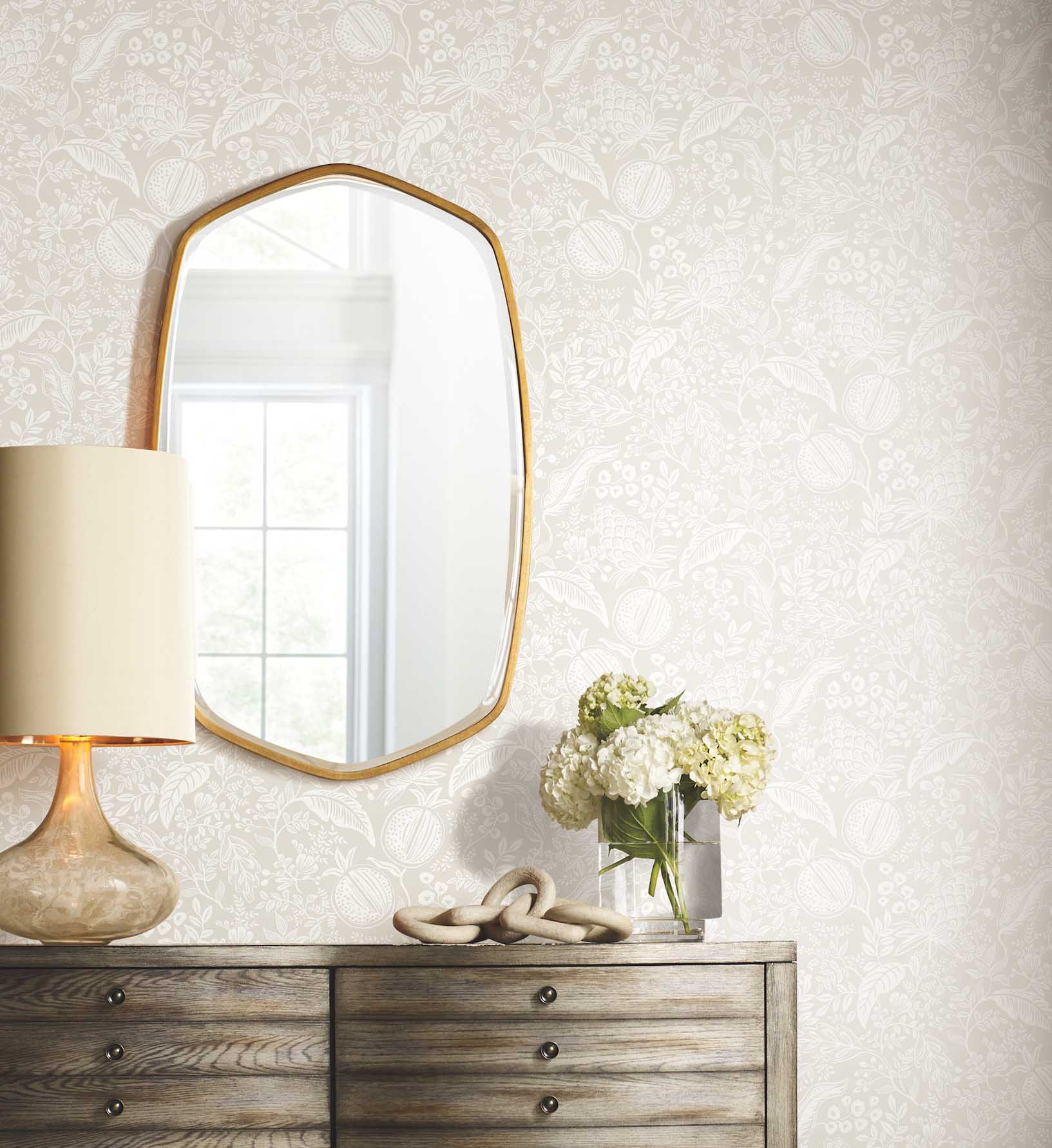 Pomegranate Peel & Stick Wallpaper - Beige & White