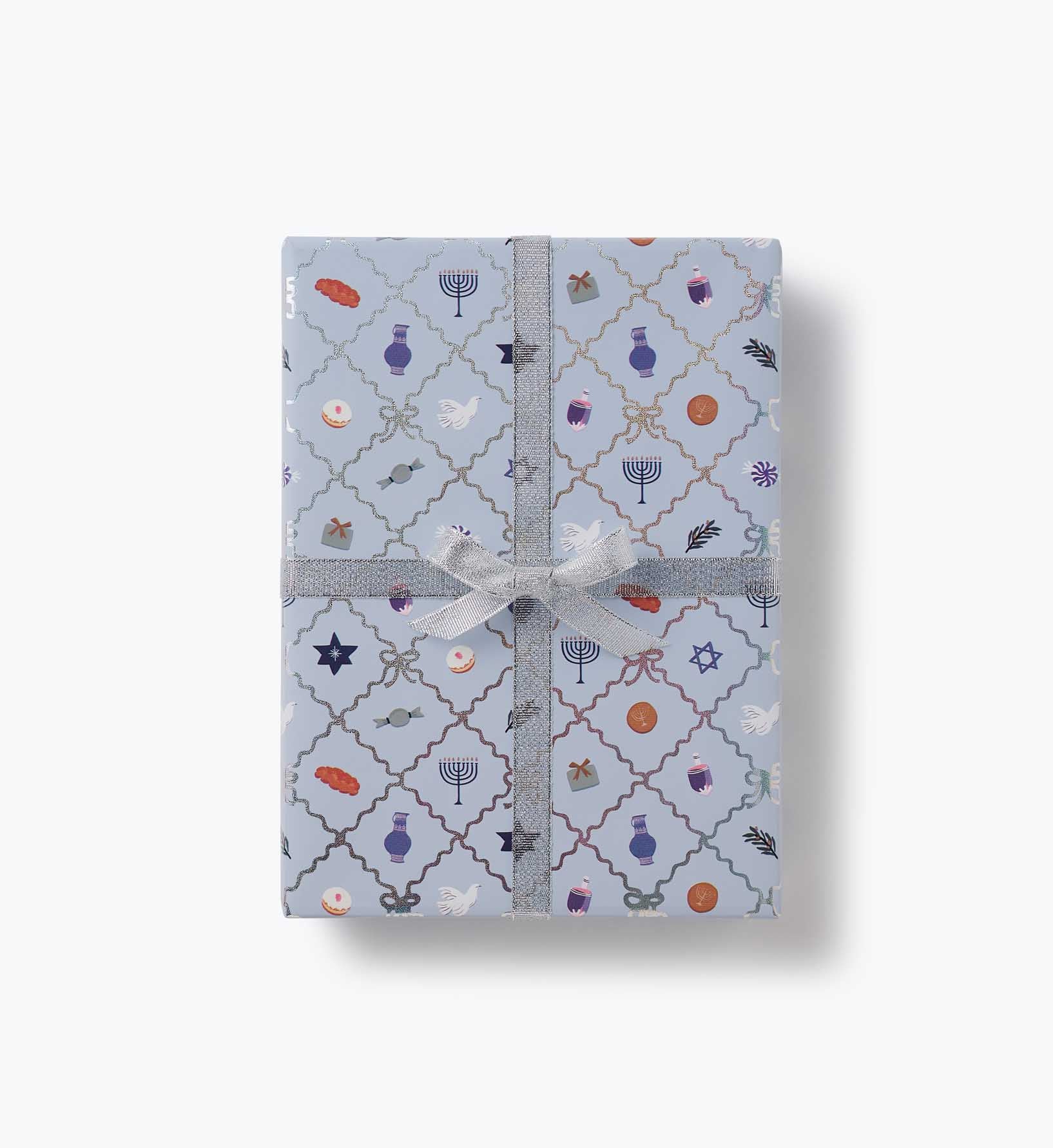 Holiday Wrapping Roll - Hanukkah Argyle